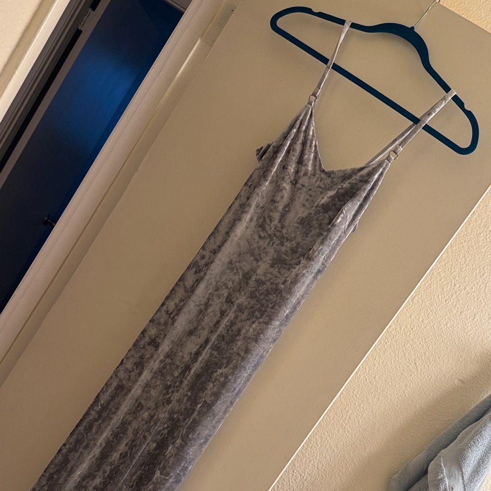 Calvin Klein Gray Velvet Dress